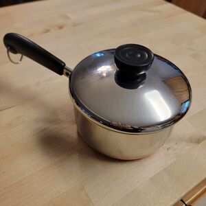 Revere Ware 1801 SaucePan 1 Qt Pot & Lid Copper Bottom Clinton Illinois USA made